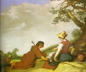 Shepherd and Sherpherdess by Abraham Bloemaert Oil Painting