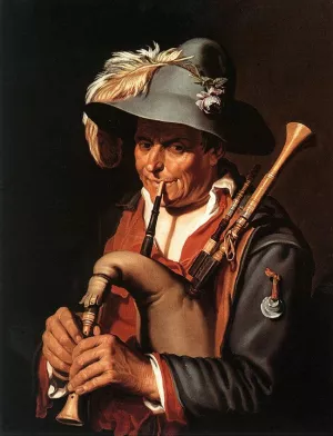 The Bagpiper by Abraham Bloemaert Oil Painting