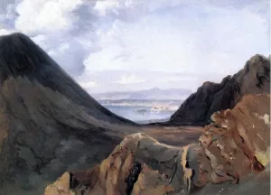 View of Naples from Vesuvius by Achille-Etna Michallon Oil Painting