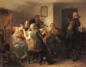 The Sour Note by Adolf Eberle Oil Painting
