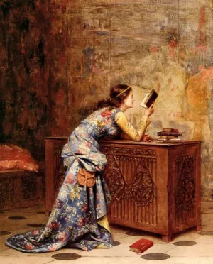 Captivated by Adolphe Alexandre Lesrel Oil Painting