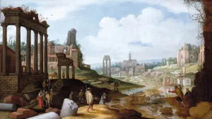 View of the Forum Romanum by Adriaen Van Nieulandt The Younger Oil Painting