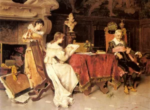 The Art Lesson by Adriano Cecchi Oil Painting