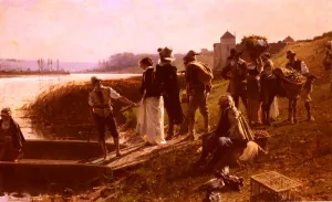 Le Bac by Adrien Moreau Oil Painting