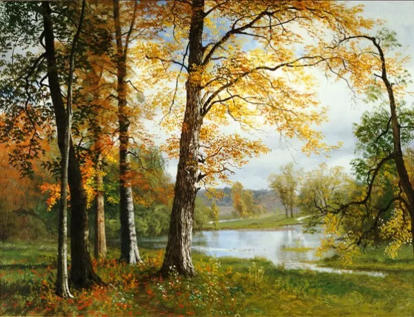 A Quiet Lake Oil painting by Albert Bierstadt