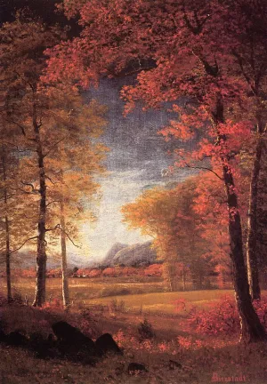 Autumn in America, Oneida County, New York Oil painting by Albert Bierstadt