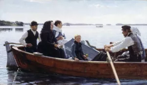 A Child's Funeral by Albert Edelfelt Oil Painting