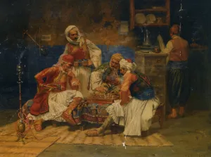 Chess Player by Albert Joseph Franke Oil Painting