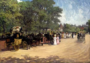 The Four-in-Hand, Hyde Park by Albert Ludovici Oil Painting