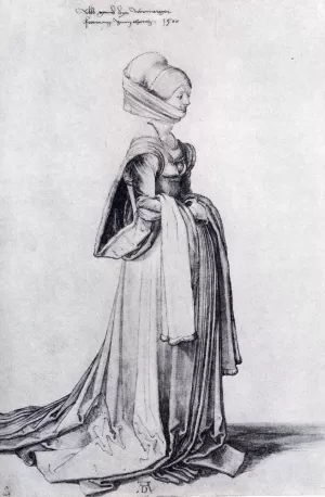 A Nuremberg Costume Study by Albrecht Duerer Oil Painting