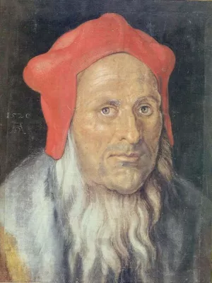 Bearded Man in a Red Cap by Albrecht Duerer Oil Painting