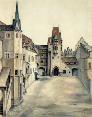 Courtyard of the Former Castle in Innsbruck by Albrecht Duerer Oil Painting