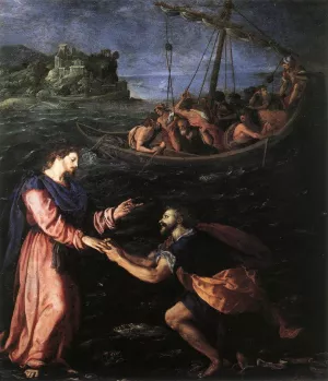St Peter Walking on the Water by Alessandro Allori Oil Painting