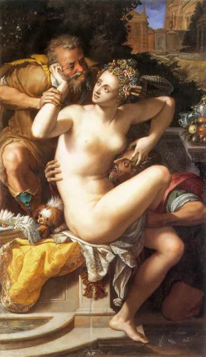 Susanna and The Elders by Alessandro Allori Oil Painting