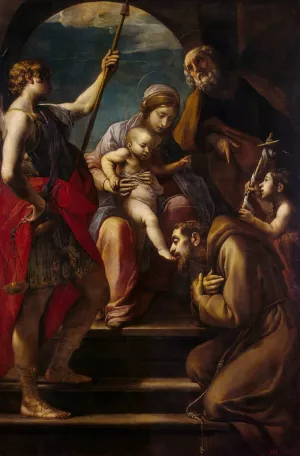 Holy Family with Saints by Alessandro Tiarini Oil Painting