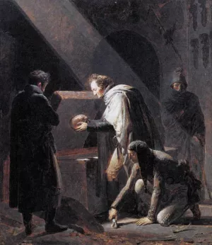 Vivant Denon Replacing El Cid's Remains in their Tombs by Alexandre-Evariste Fragonard Oil Painting