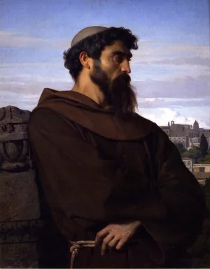 A Thinker, Young Roman Monk by Alexandre Cabanel Oil Painting