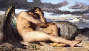 Fallen Angel study by Alexandre Cabanel Oil Painting