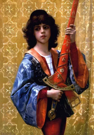 Young Page in Florentine Garg also known as The Sword-Bearing Page by Alexandre Cabanel Oil Painting