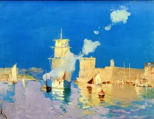 Entering the Port of Marseilles by Alexandre-Denis Abel De Pujol Oil Painting