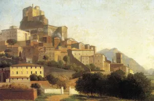 Hill Town in Italy by Alexandre-Hyacinthe Dunouy Oil Painting