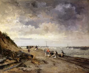 Boulogne-Sur-Mar by Alexandre-Rene Vernon Oil Painting
