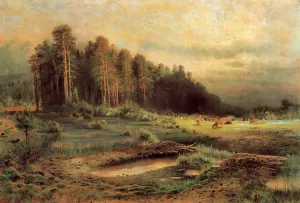 Losiny Ostrov in Sokolniky by Alexei Savrasov Oil Painting