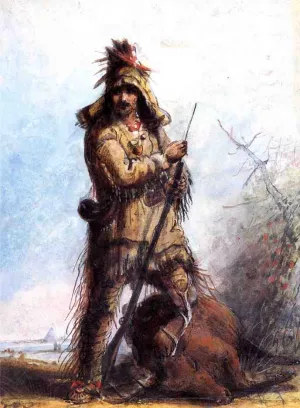 Louis - Rocky Mountain Trapper by Alfred Jacob Miller Oil Painting