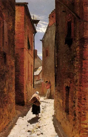 Street In The Old Town by Alphonse De Neuville Oil Painting