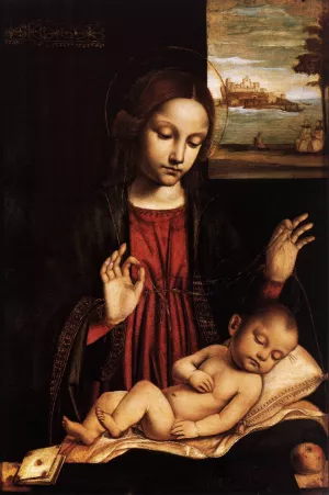 Virgin of the Veil Madonna del Velo by Ambrogio Bergognone Oil Painting
