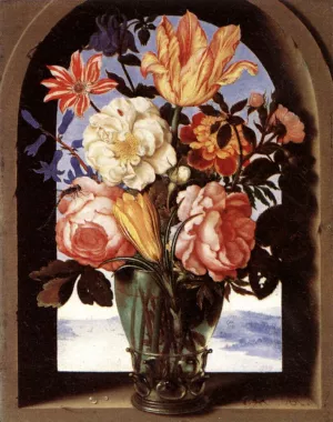 Bouquet of Flowers by Ambrosius Bosschaert The Elder Oil Painting