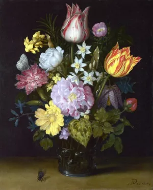 Flowers in a Vase by Ambrosius Bosschaert The Elder Oil Painting