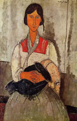Gypsy Woman with Baby Oil painting by Amedeo Modigliani