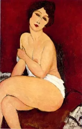 Large Seated Nude Oil painting by Amedeo Modigliani