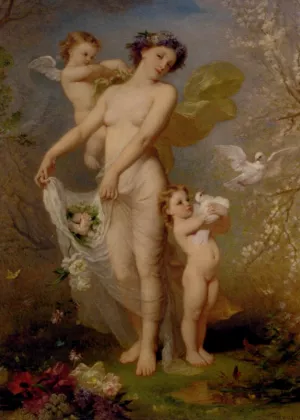 Allegory of Spring by Andre Charles Voillemot Oil Painting