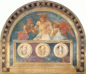 Christ in the Sepulchre with Two Angels by Andrea Del Castagno Oil Painting