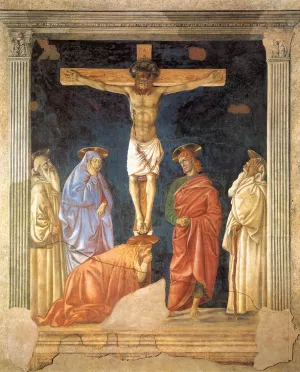 Crucifixion and Saints by Andrea Del Castagno Oil Painting