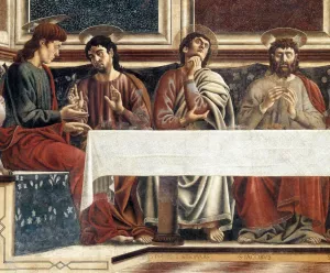 Last Supper Detail by Andrea Del Castagno Oil Painting