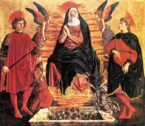 Our Lady of the Assumption with Saints Miniato and Julian by Andrea Del Castagno Oil Painting