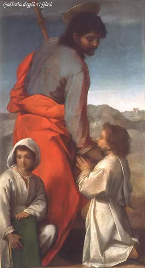 St. James with Two Children by Andrea Del Sarto Oil Painting