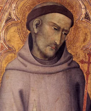 St Francis of Assisi Detail by Andrea Di Vanni D'Andrea Oil Painting
