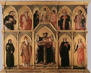 San Luca Altarpiece by Andrea Mantegna Oil Painting