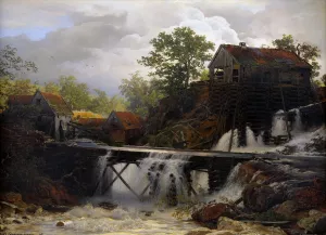 The Watermill by Andreas Achenbach Oil Painting