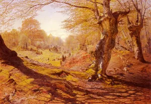 Seasons In The Wood - Spring, The Outskirts Of Burham Wood by Andrew Maccallum Oil Painting