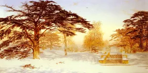 Untrodden Snow, The Terrace, Holland House, Three Miles From Charing Cross - Holland Park by Andrew Maccallum Oil Painting