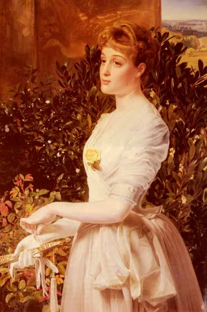 Portrait Of Julia Smith Caldwell by Anthony Frederick Sandys Oil Painting