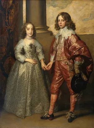 William II, Prince of Orange and Princess Henrietta Mary Stuart, Daughter of Charles I of England by Anthony Van Dyck Oil Painting