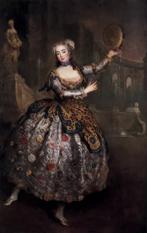 The Dancer Barbara Campanini by Antoine Pesne Oil Painting
