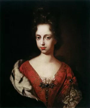 Portrait of Anna Maria Luisa de' Medici as a Young Woman by Anton Domenico Gabbiani Oil Painting