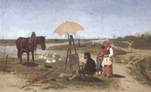 Der Pferdermaler by Anton Kozakiewicz Oil Painting